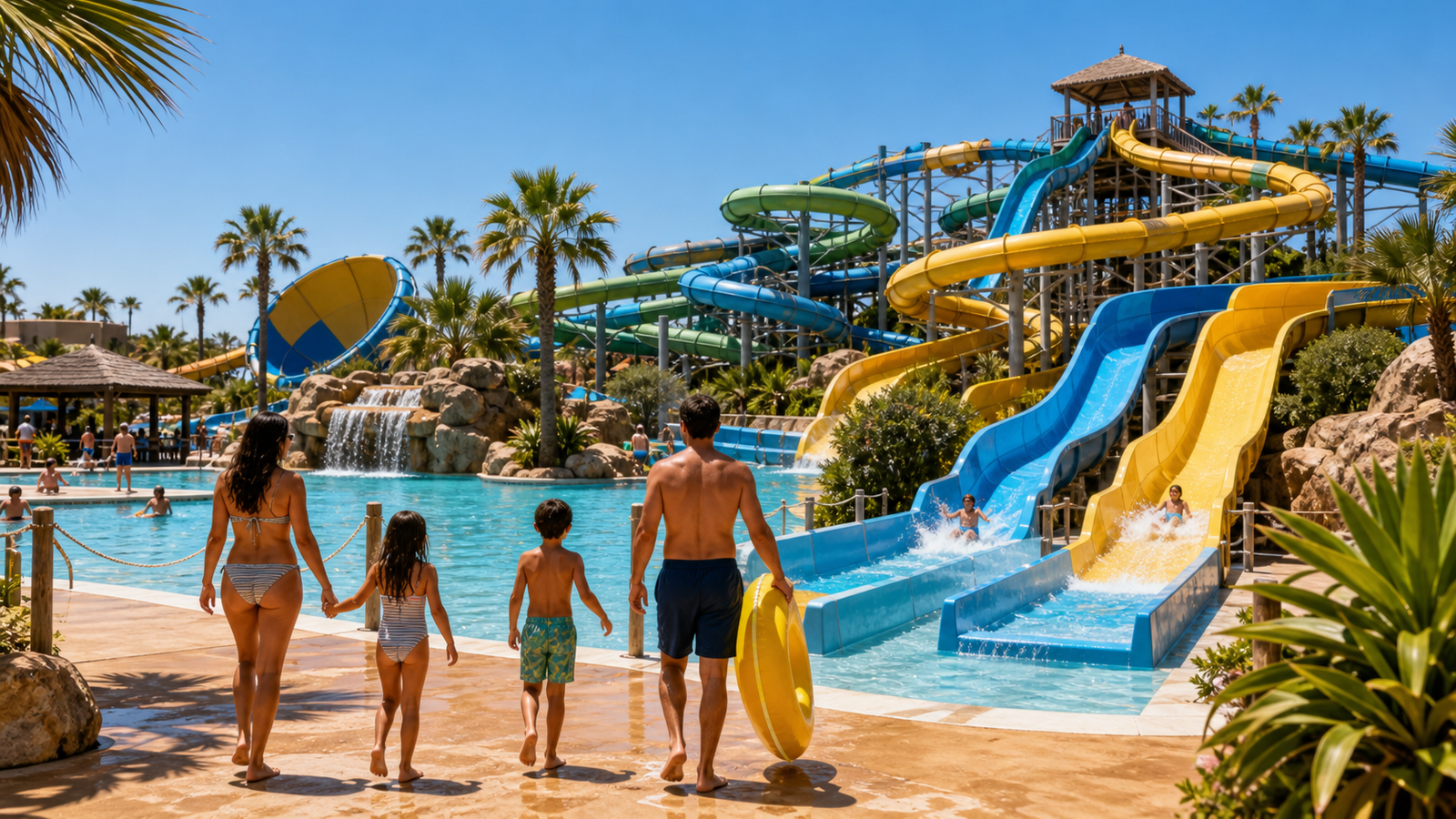 Parque acuático familiar con toboganes cerca de Huelva y el Algarve